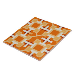 Tropical Sunset Vibrant Apricot Textiles Tile