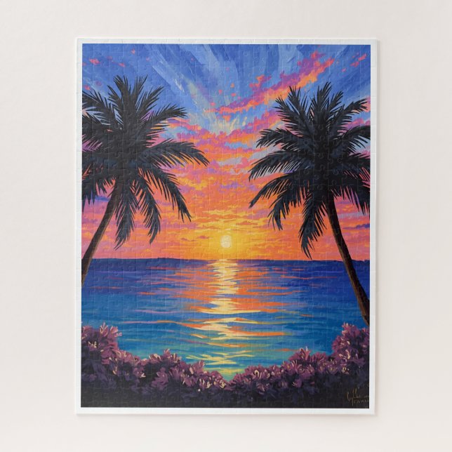 Tropical Sunset – Vibrant Ocean Puzzle (Vertical)