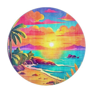 Tropical Sunset: Vivid Sky Cutting Board