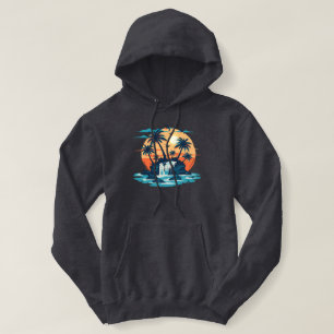 Tropical Sunset Waterfall Graphic T-Shirt Hoodie