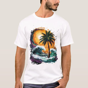 Tropical Sunset Wave T-Shirt