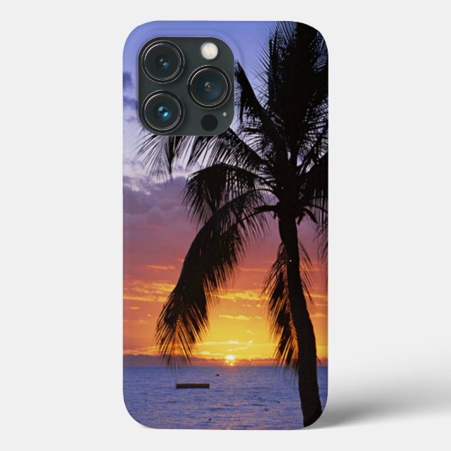 Tropical Sunset with Palm Tree Case-Mate iPhone Ca Case (Back)