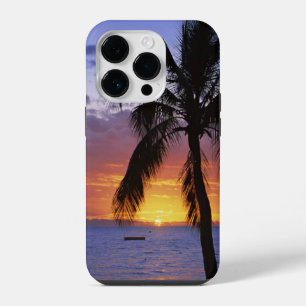 Tropical Sunset with Palm Tree, iPhone 14 Pro Case