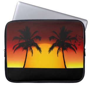 Tropical Sunset with Palm Trees Laptop Sleeve