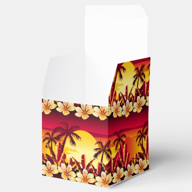 Tropical sunset with palms favour box (Opened)