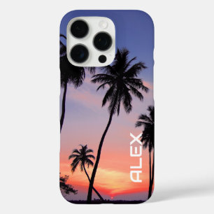 Tropical Sunset with Silhouetted Palmtrees  iPhone 16 Pro Case