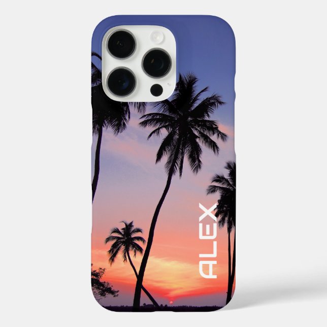 Tropical Sunset with Silhouetted Palmtrees  Case-Mate iPhone Case (Back)