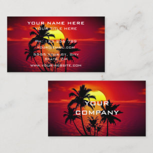 Tropical Sunset Your Company Modern Business Cards