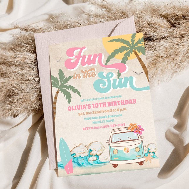 Tropical Surf Birthday Invitation (Creator Uploaded)