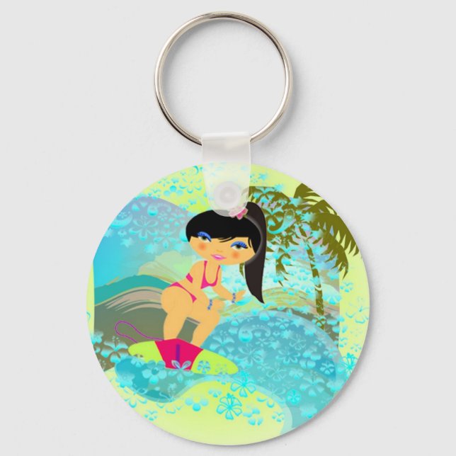 Tropical Surf Keychain (Front)