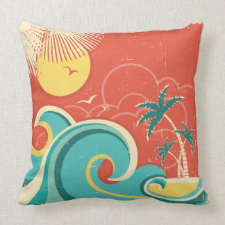 Tropical Surf Wave Pillow