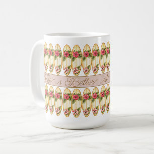 Tropical Surfboard Floral Design – Customisable Ph Coffee Mug