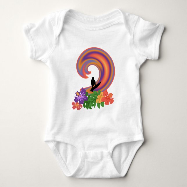 Tropical Surfer : Baby Bodysuit (Front)