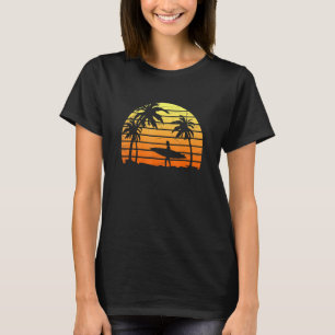 Tropical Surfer Water Sport Surf Surfboard Sunset T-Shirt