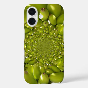 Tropical Symmetry   Green Banana Kaleidoscope Abst iPhone 16 Case