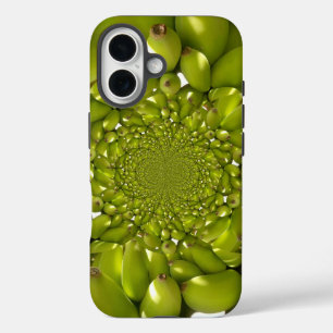 Tropical Symmetry Green Banana Kaleidoscope Abst iPhone 16 Case