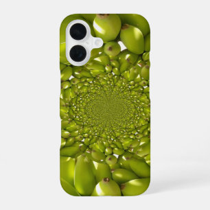 Tropical Symmetry Green Banana Kaleidoscope Abst iPhone 16 Case
