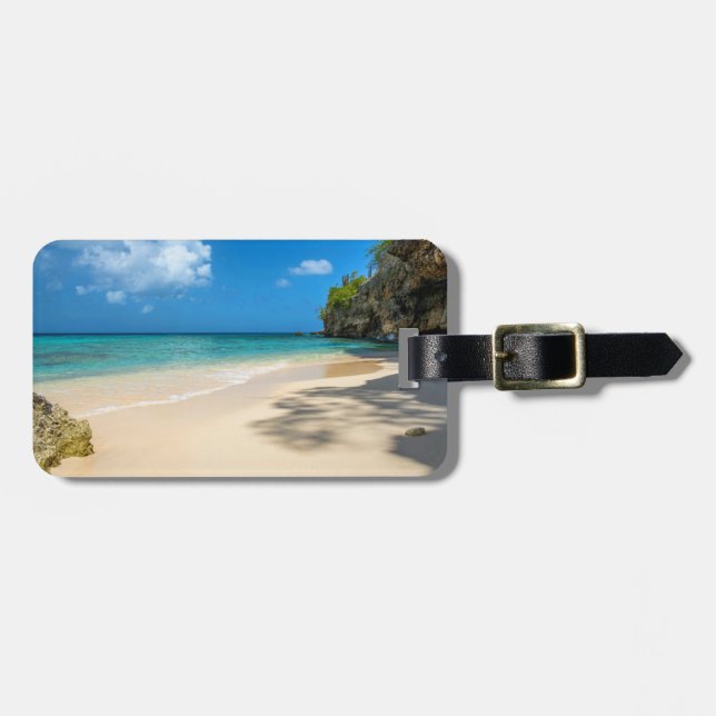 Tropical Tahiti Sandy Island Beach  Luggage Tag (Front Horizontal)