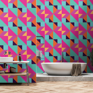 Tropical Tangram Pattern Wallpaper