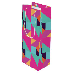 Tropical Tangram Pattern Wine Gift Bag