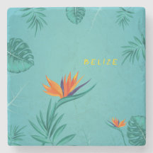 Tropical Teal Blue Green Palm Monogram Belise