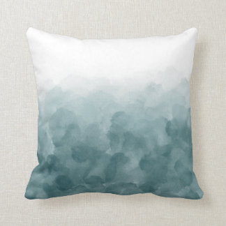 Tropical Teal Blue Watercolor Cushion