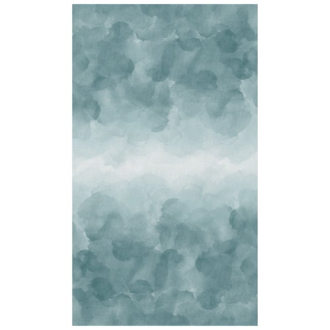 Tropical Teal Blue Watercolor Tablecloth (Front)