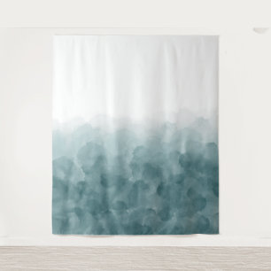 Tropical Teal Blue Watercolor Tapestry