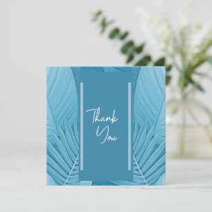 Tropical Teal Flat Thank You Card
