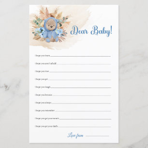 Tropical teddy bear pampas blue Dear Baby Wishes