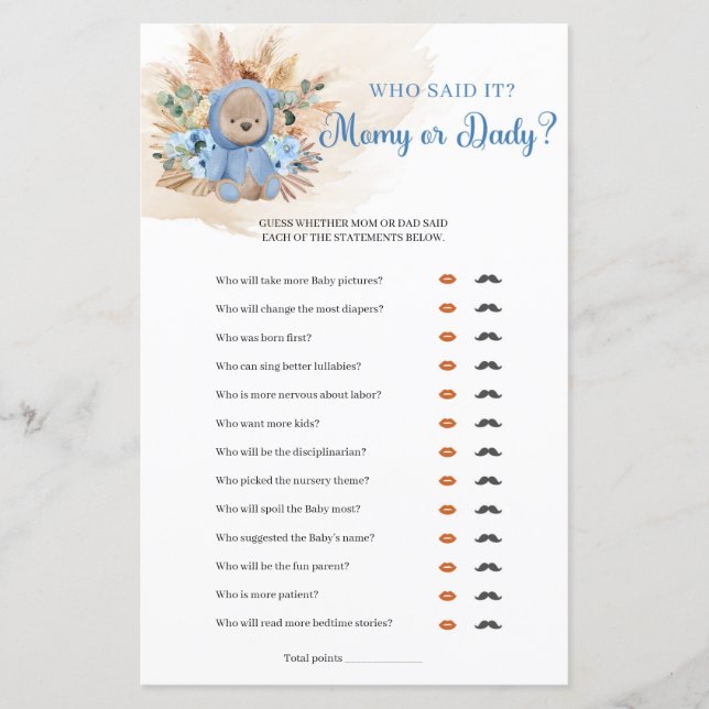 Tropical teddy bear pampas grass Mummy or Daddy  (Front)