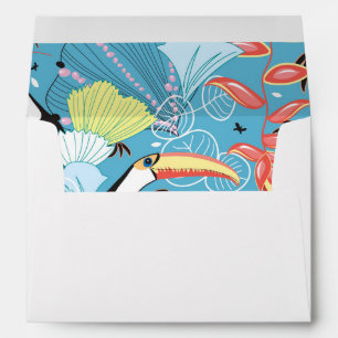 Tropical Texture With Toucans and Hummingbirds Envelopes