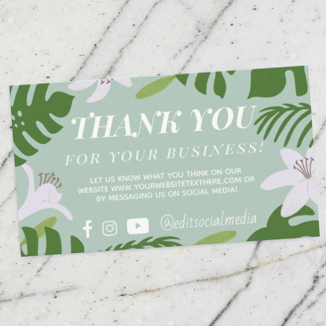 Tropical Thank You Business Card (Creator Uploaded)
