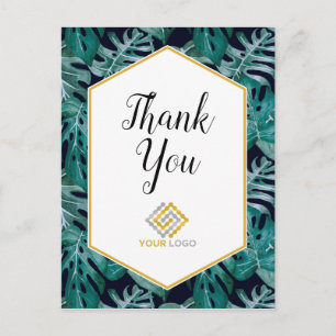 Tropical Thank You Logo Business Postcard