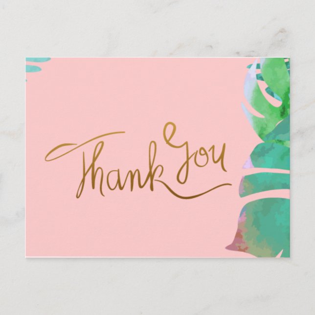 Tropical Thank you Postcard (Front)