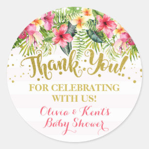 Tropical Thank you sticker Favour Sticker
