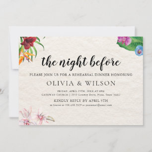 Tropical The Night Before Rehearsal Dinnner  Invitation