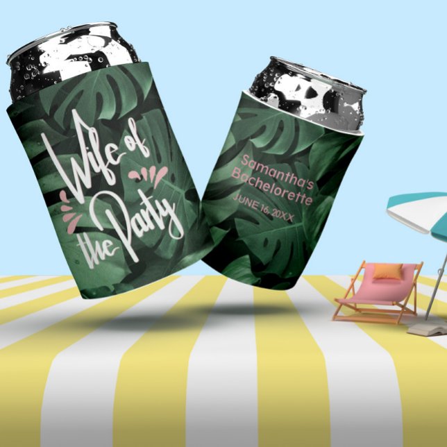 Tropical Theme Bridal Bachelorette Party Can Cooler (Creator Uploaded)