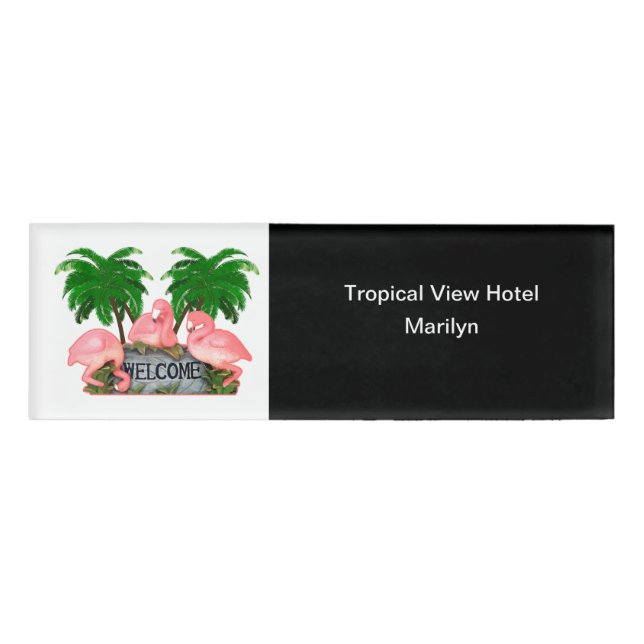 Tropical Theme Hotel Staff Name Name Tag (Front)