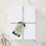 Tropical Themed Foliage Chic Display Bridal Shower Gift Tags<br><div class="desc">Tropical Foliage Trendy Greenery and Leaves Border Personalised Bridal Shower Display Shower Gift Tags Enclosures. Perfect for your tropical themed wedding shower or party. In a bold colour palette of rich greens, emerald, and gold foil look. This design is perfect for a beach, destination, or summer wedding. With feelings of...</div>
