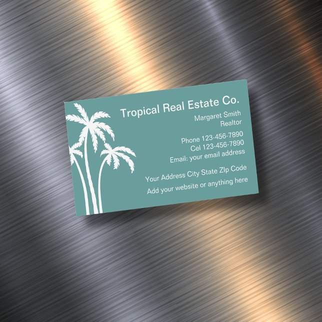 Tropical Themed Real Estate Magnetic Business Card (Creator Uploaded)