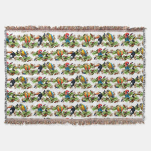 Tropical Throw Blanket (White)