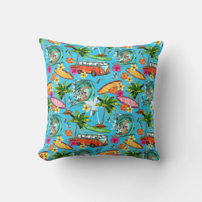 Tropical Throw Pillow (Front)