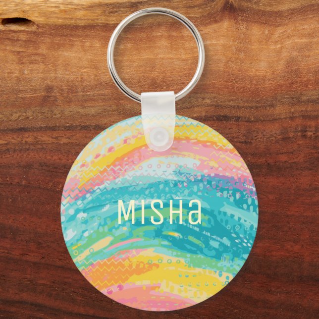 Tropical Tide Pool Dreams Key Ring (Front)