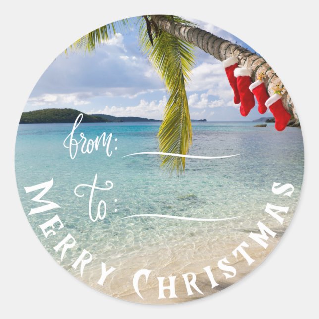 Tropical Tidings Label Sticker (Front)