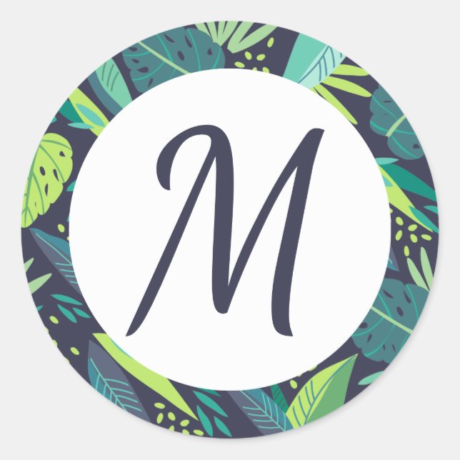 Tropical Tidings Monogram Stickers (Front)