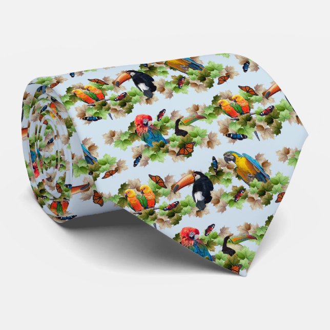Tropical Tie Double Sided Print (Light Blue) (Rolled)