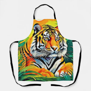 Tropical Tiger Art Apron