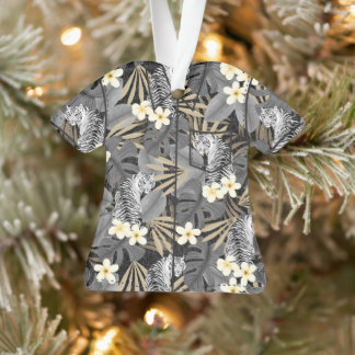 Tropical Tiger Hawaiian Palm Jungle Aloha Shirt Ornament