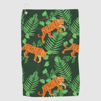 Tropical Tiger Lovers  Golf Towel